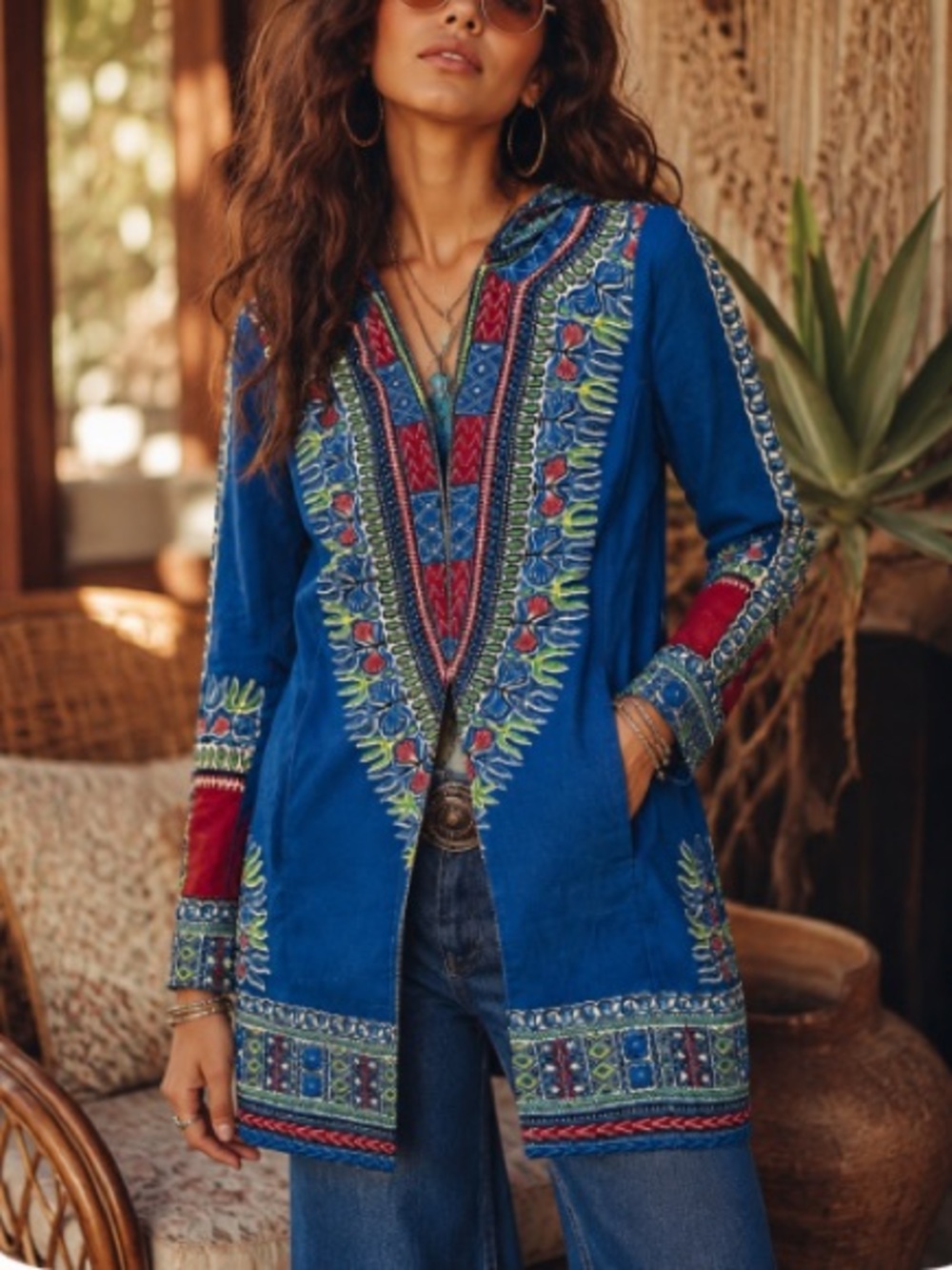 Lady Utex Vintage 1970’s Dashiki Hooded Jacket